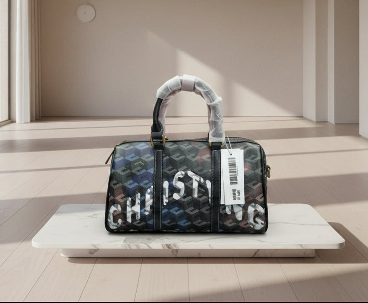 Christy Ng | CNG Geometric Monogram 25cm-28cm Barrel Bag / Doctor-Style Handbag for women with Strap Complete Inclusions