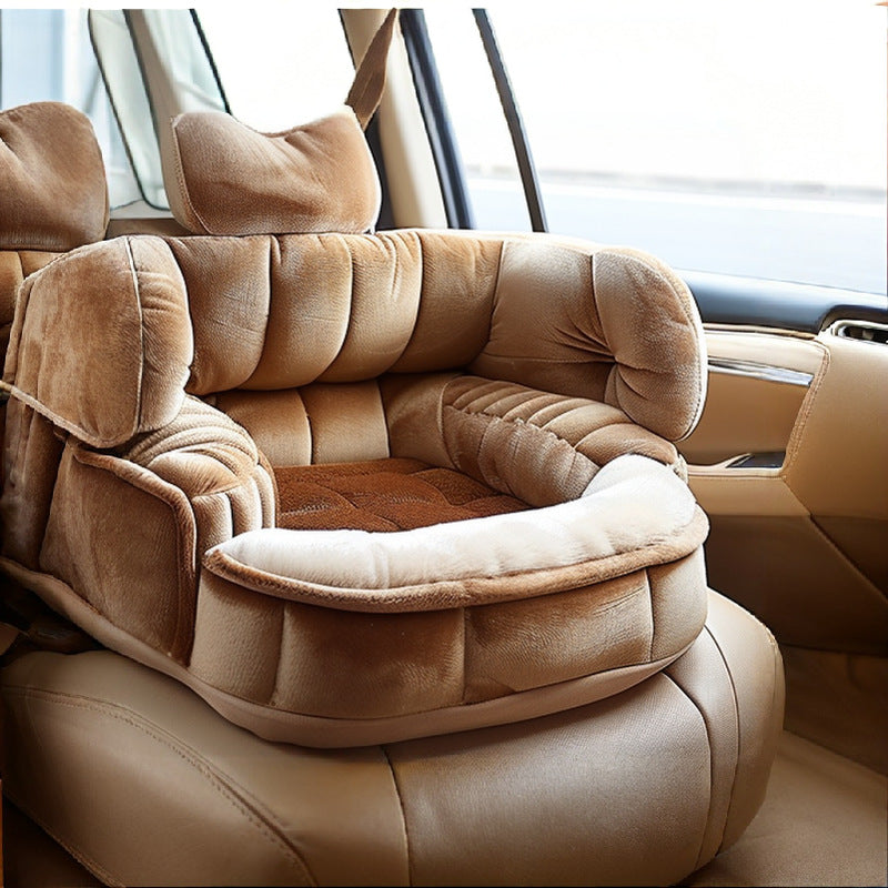 Semi-Enclosed Pet Car Bed with Washable Cover