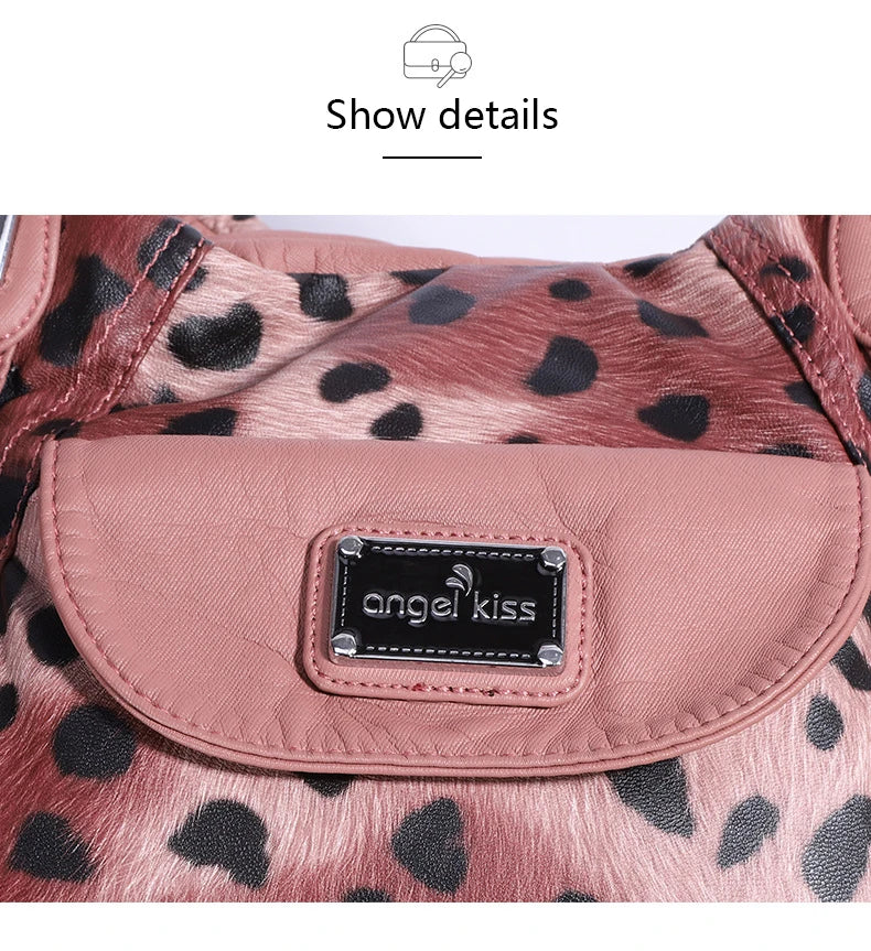 Women Soft PU Leather Handbags Luxury Large Capacity Shoulder Bags Multi-pocket Shopping Crossbody Bag Fashion Leopard Tote Bags