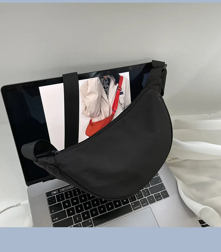 Simple Design Women's Messenger Bag Fashion Ladies Nylon Hobos Small Shoulder Bags Vintage Female Girls Purse Cloth Handbags