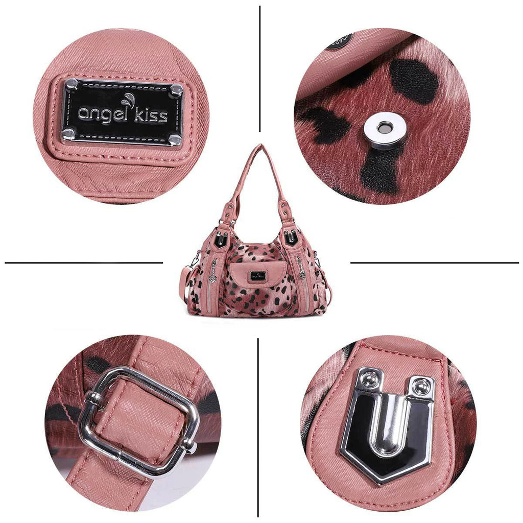 Women Soft PU Leather Handbags Luxury Large Capacity Shoulder Bags Multi-pocket Shopping Crossbody Bag Fashion Leopard Tote Bags