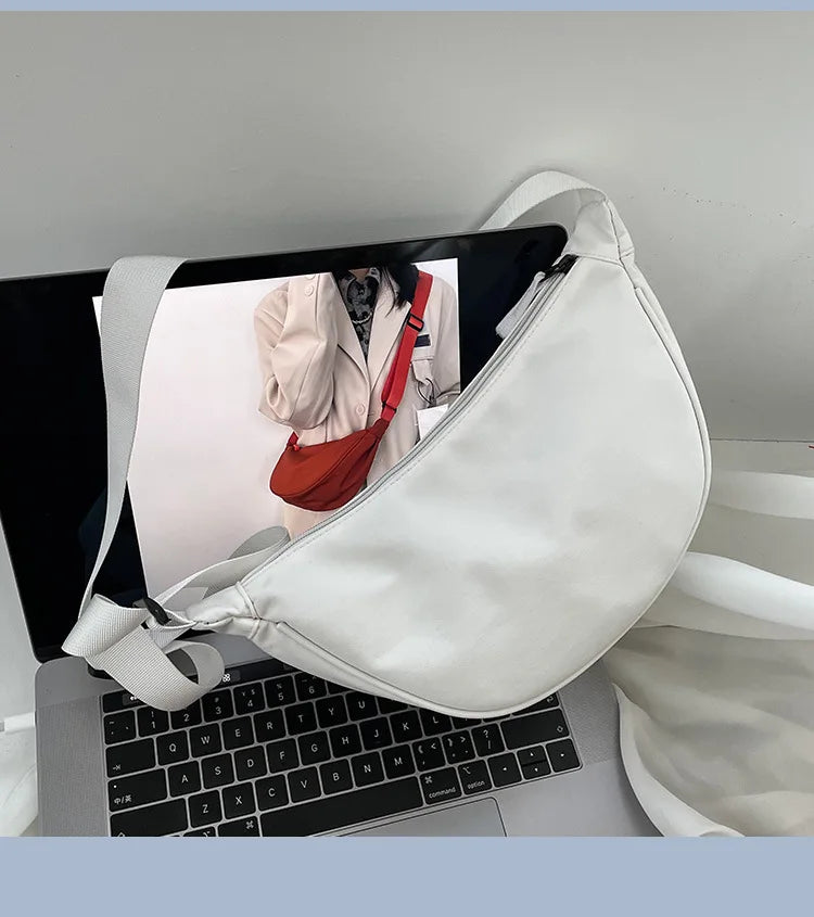 Simple Design Women's Messenger Bag Fashion Ladies Nylon Hobos Small Shoulder Bags Vintage Female Girls Purse Cloth Handbags