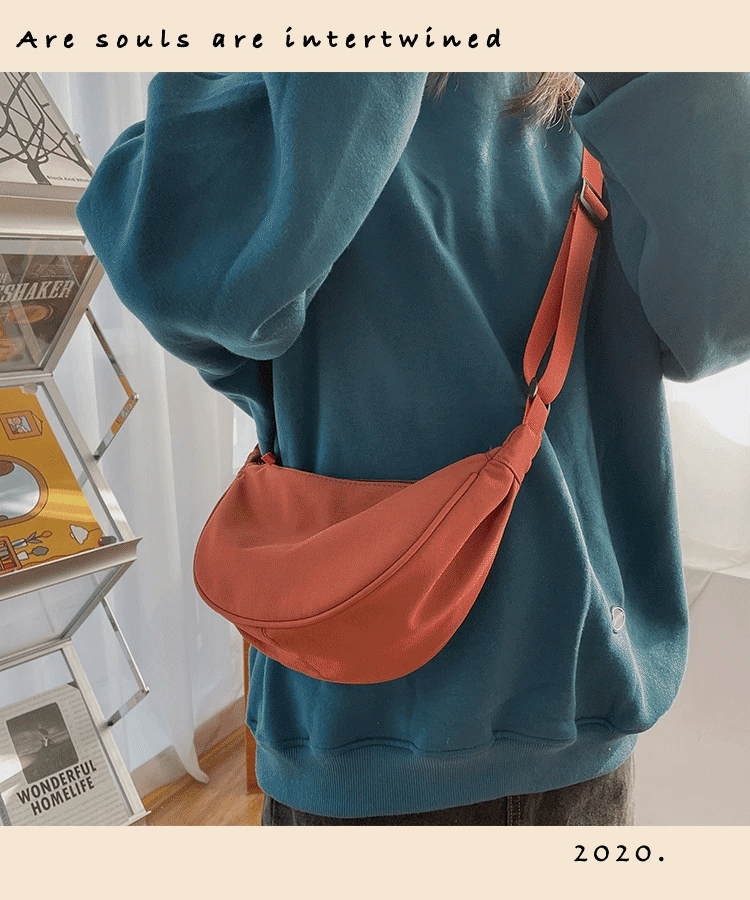 Simple Design Women's Messenger Bag Fashion Ladies Nylon Hobos Small Shoulder Bags Vintage Female Girls Purse Cloth Handbags