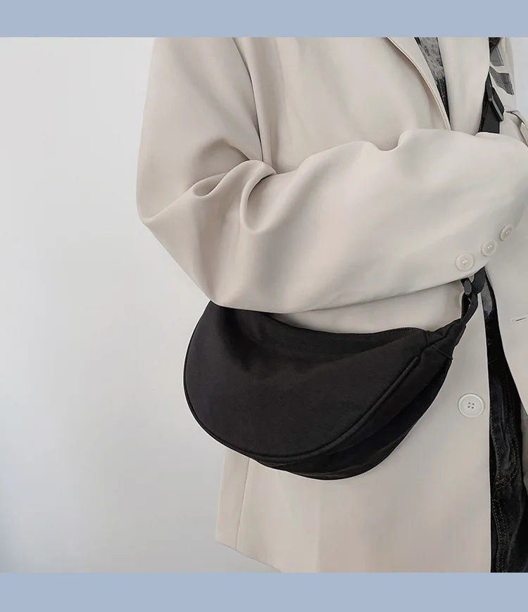 Simple Design Women's Messenger Bag Fashion Ladies Nylon Hobos Small Shoulder Bags Vintage Female Girls Purse Cloth Handbags