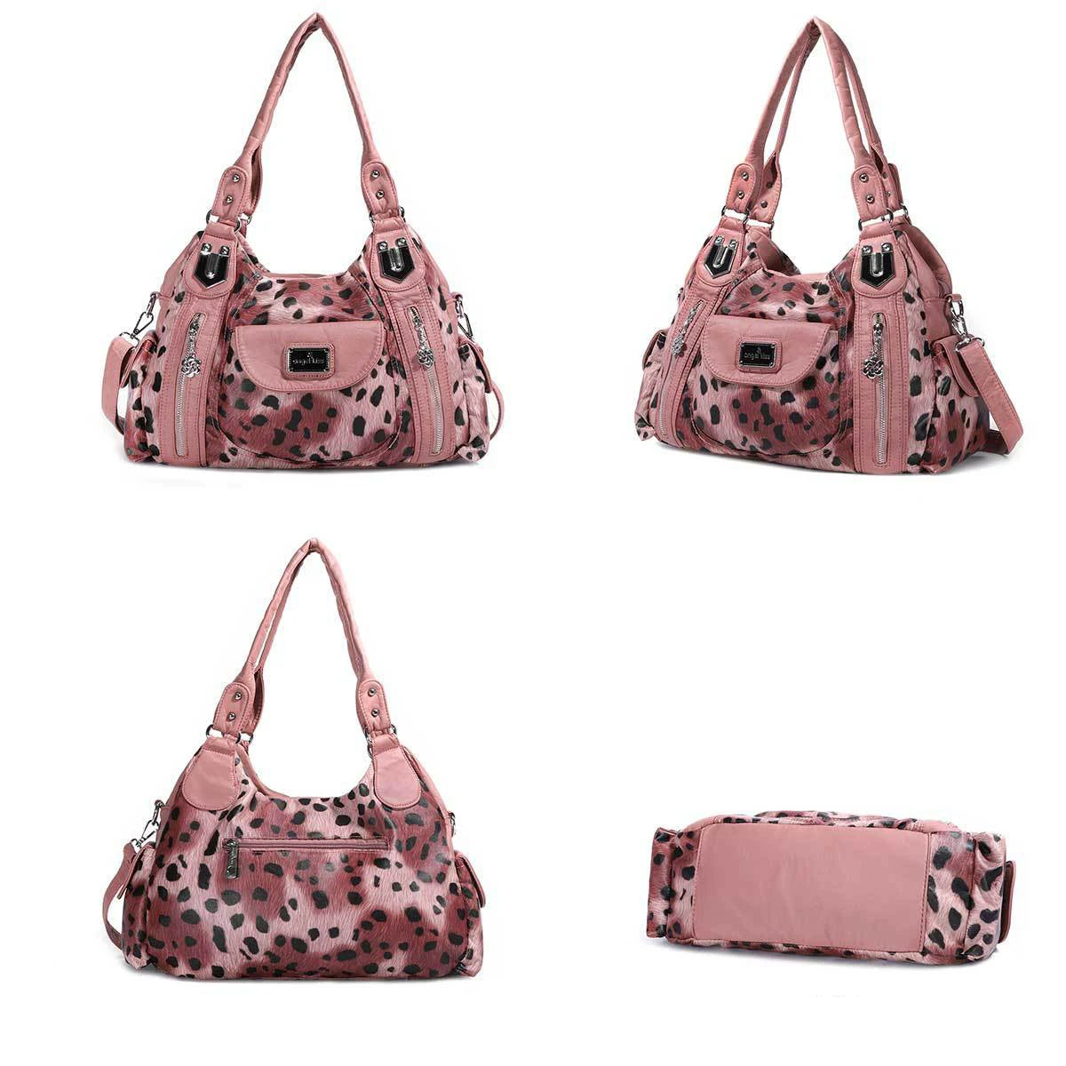Women Soft PU Leather Handbags Luxury Large Capacity Shoulder Bags Multi-pocket Shopping Crossbody Bag Fashion Leopard Tote Bags