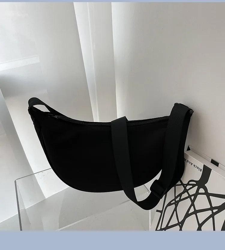 Simple Design Women's Messenger Bag Fashion Ladies Nylon Hobos Small Shoulder Bags Vintage Female Girls Purse Cloth Handbags