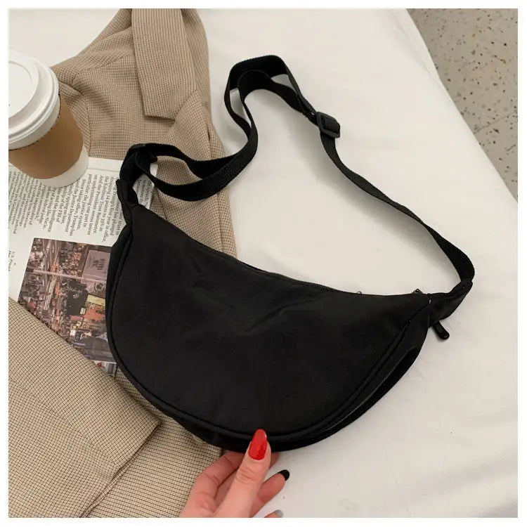 Simple Design Women's Messenger Bag Fashion Ladies Nylon Hobos Small Shoulder Bags Vintage Female Girls Purse Cloth Handbags