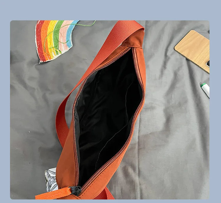 Simple Design Women's Messenger Bag Fashion Ladies Nylon Hobos Small Shoulder Bags Vintage Female Girls Purse Cloth Handbags