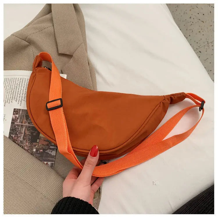 Simple Design Women's Messenger Bag Fashion Ladies Nylon Hobos Small Shoulder Bags Vintage Female Girls Purse Cloth Handbags