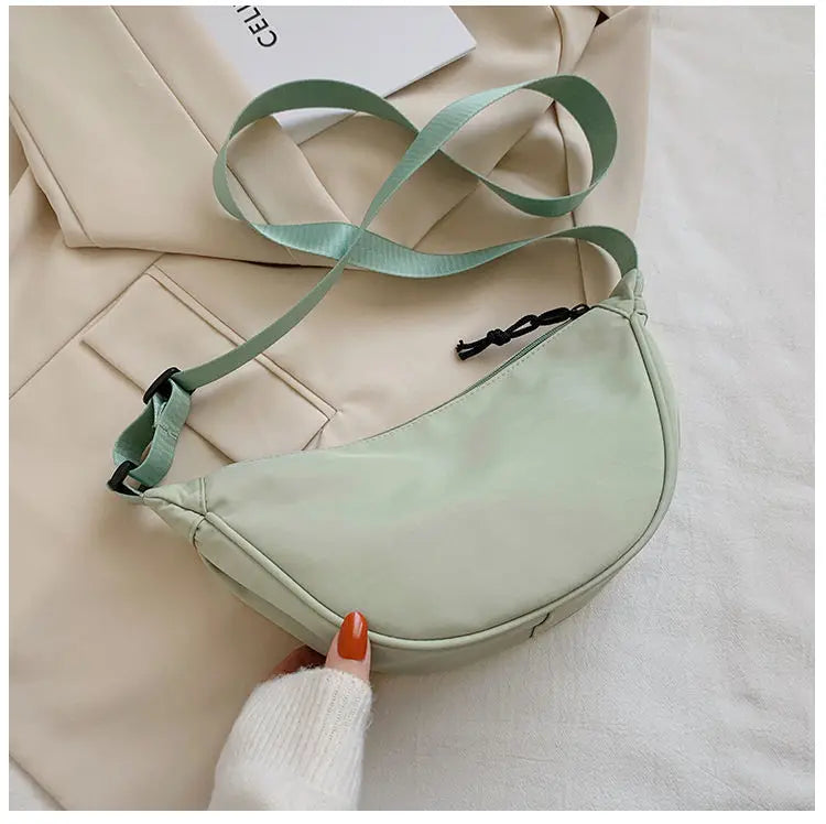 Simple Design Women's Messenger Bag Fashion Ladies Nylon Hobos Small Shoulder Bags Vintage Female Girls Purse Cloth Handbags