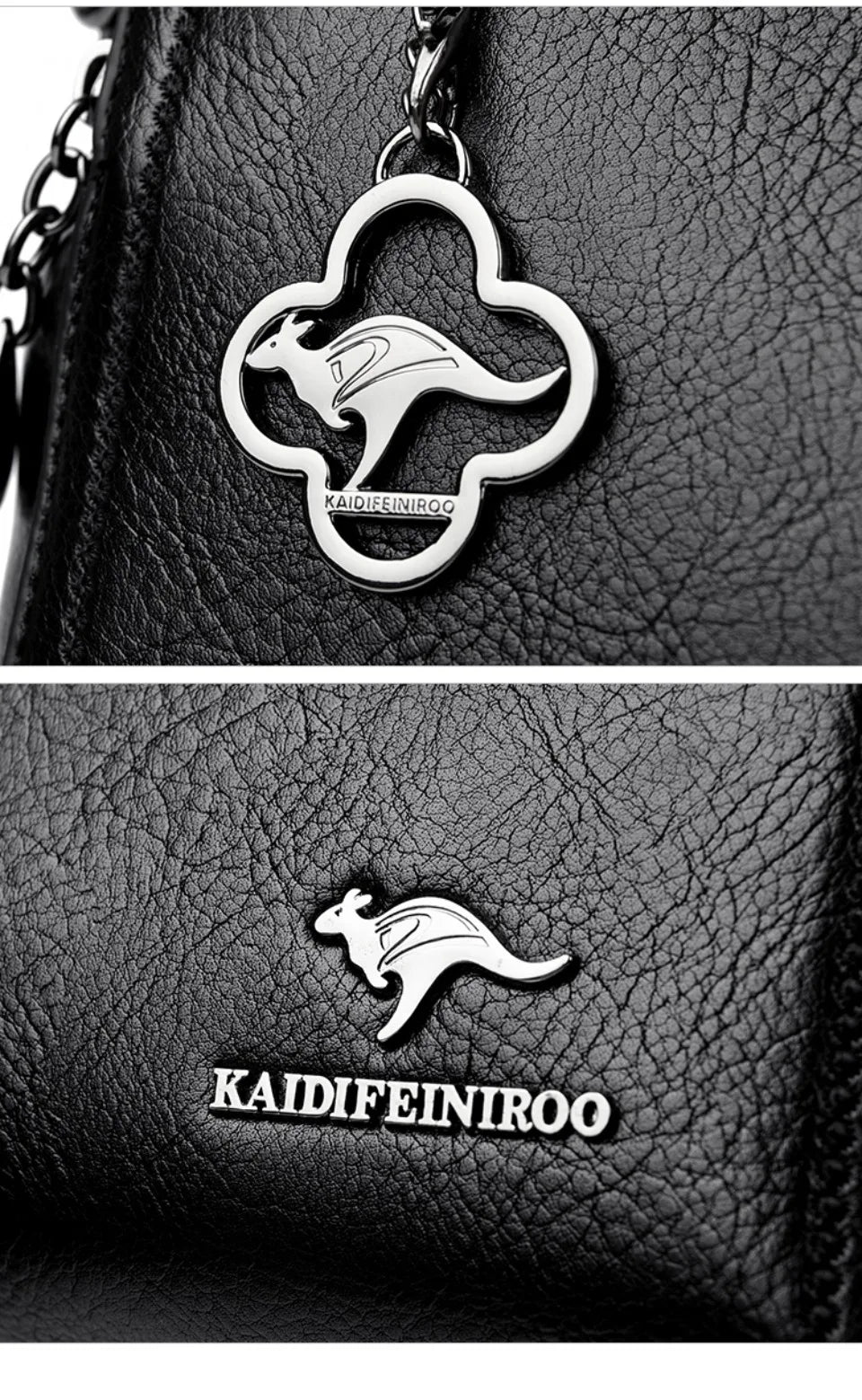 Genuine Kangaroo Brand Soft Pu Leather Hand Bag Small Handbags Women Shoulder Bags for Mother 3 Layers Tote Commuting Bag Summer