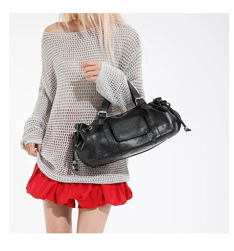 PU Leather Handbag Fashion Solid Vintage & Classic  Crossbody Bag