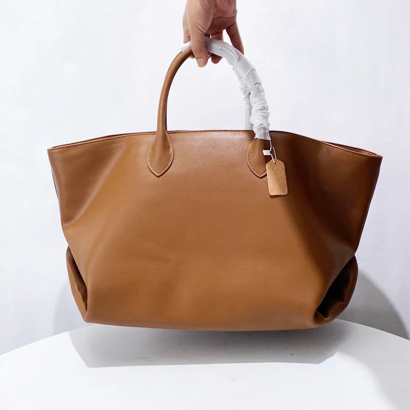 Large Capacity Big Bags For Women Luxury Designer Handbag And Purses 2026 New In Vintage Split Leather Simple Commuting Tote