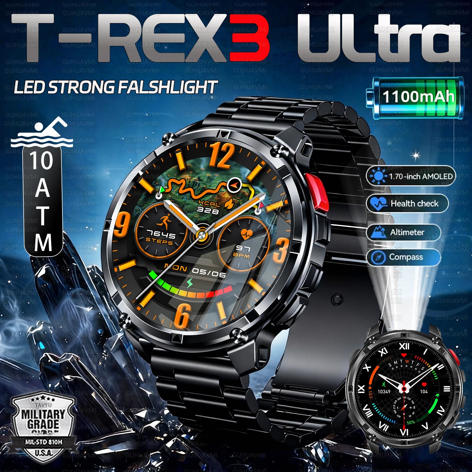 MilitaryT-Rex3 Ultra GPS Track Smart Watch