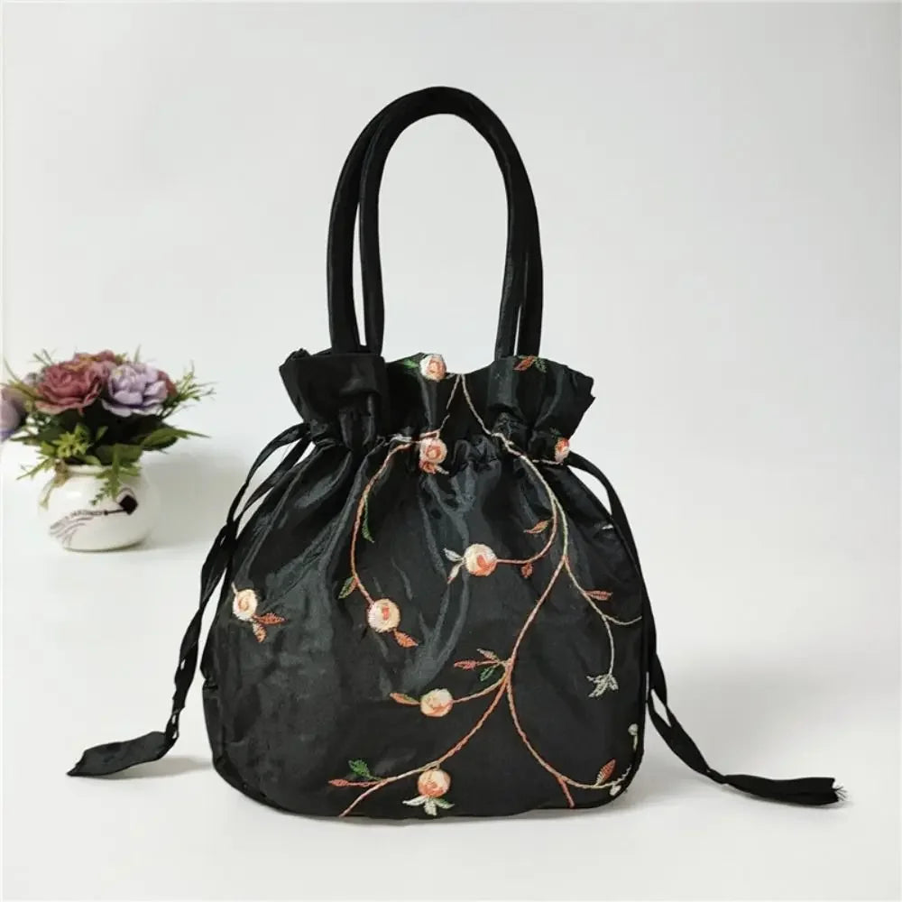 Embroidered Flower Handbags Ethnic Style Cosmetic Handbag Purse Top Handle National Style Purse Women