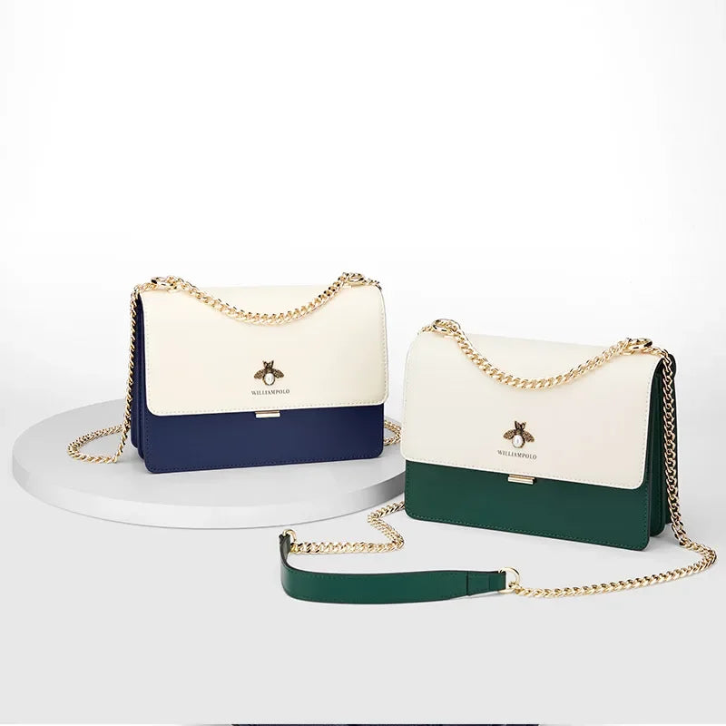 Chain Shoulder Women's  Crossbody Leather Bag (WILLIAMPOLO)