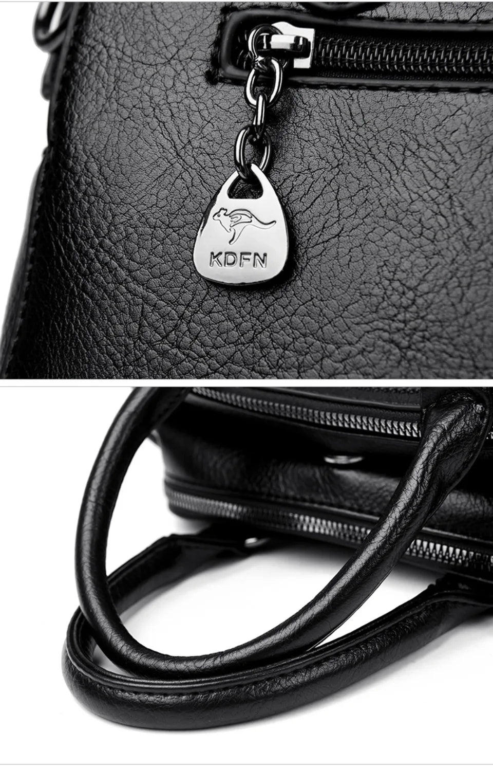 Genuine Kangaroo Brand Soft Pu Leather Hand Bag Small Handbags Women Shoulder Bags for Mother 3 Layers Tote Commuting Bag Summer