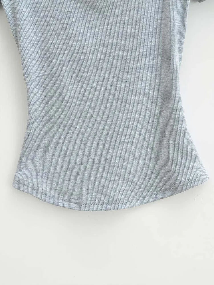 Square Neck High Crop Top