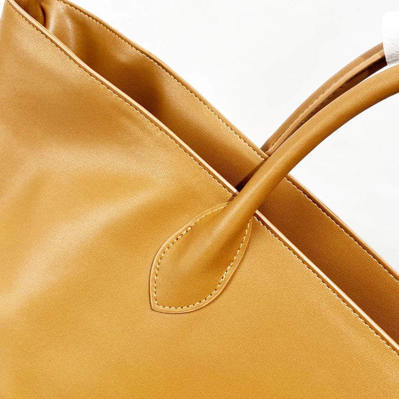 Large Capacity Big Bags For Women Luxury Designer Handbag And Purses 2026 New In Vintage Split Leather Simple Commuting Tote