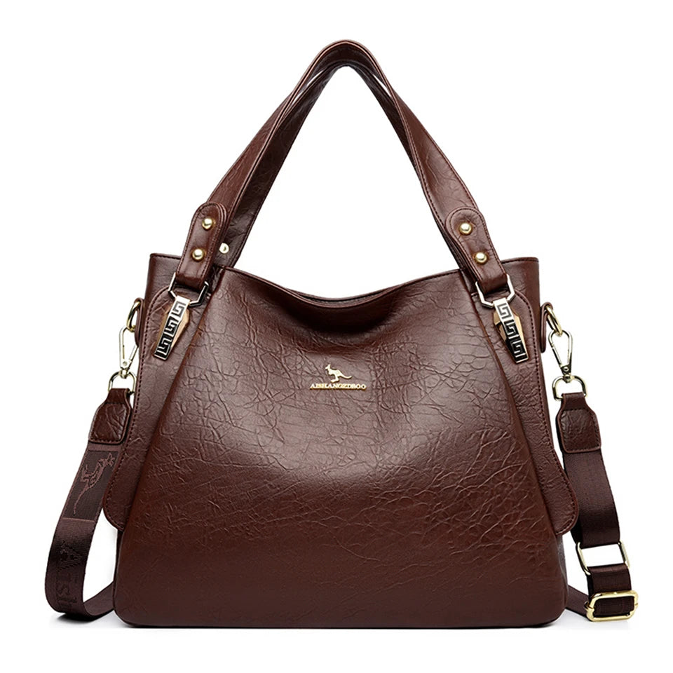 Genuine Soft Leather Shoulder Crossbody Tote Messenger Bag Large Capacity