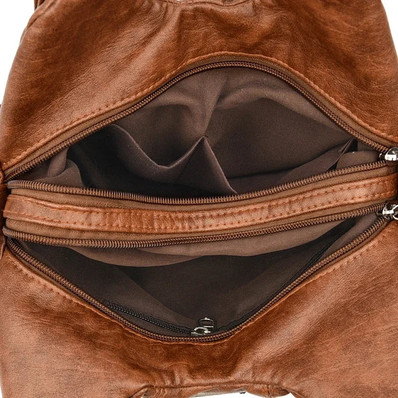 Luxury Soft Pu Leather Brand Girls Shoulder Bags Black HandBags Tote New Arrival Mini Small Motorcycle Bags Crossbody for Women