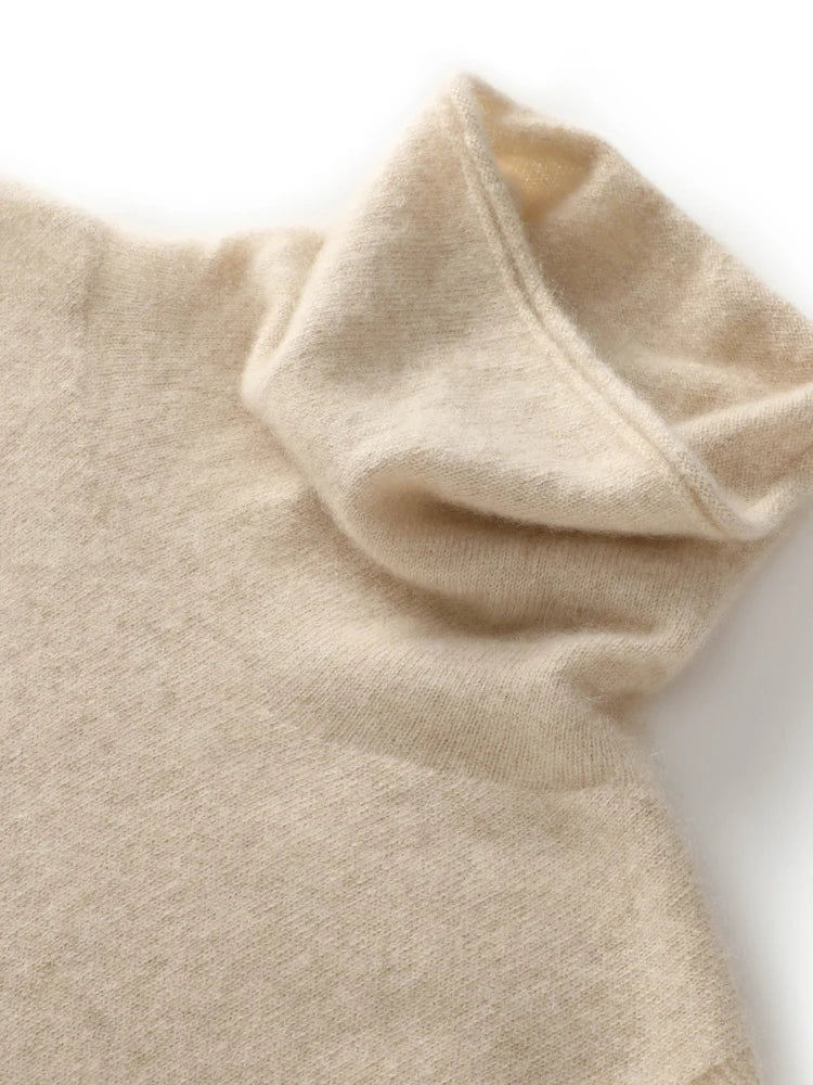 Women 100% Merino Wool Sleeveless Pullovers Turtleneck Sweater Waistcoat Wool Knitwear Spring Autumn Winter Fashion Vest Tops