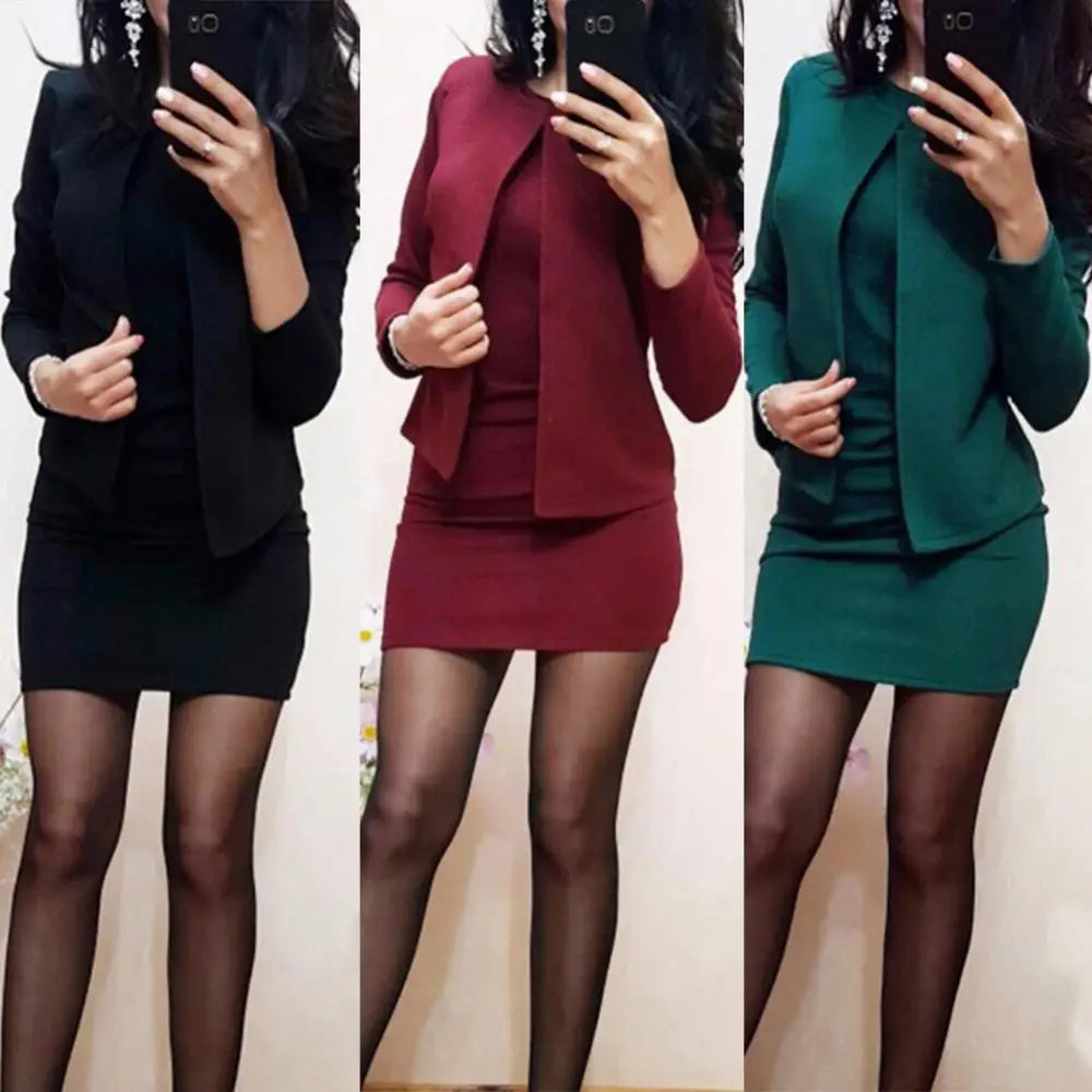 Sleeveless Bodycon with Short Coat*