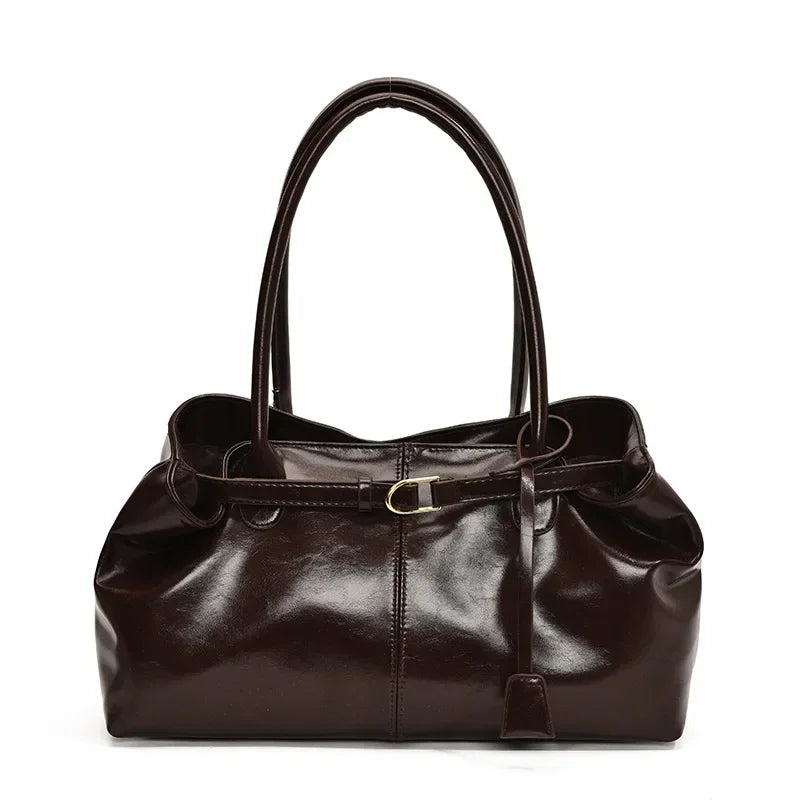 PU Leather Tote Slouchy Hobo Handbag