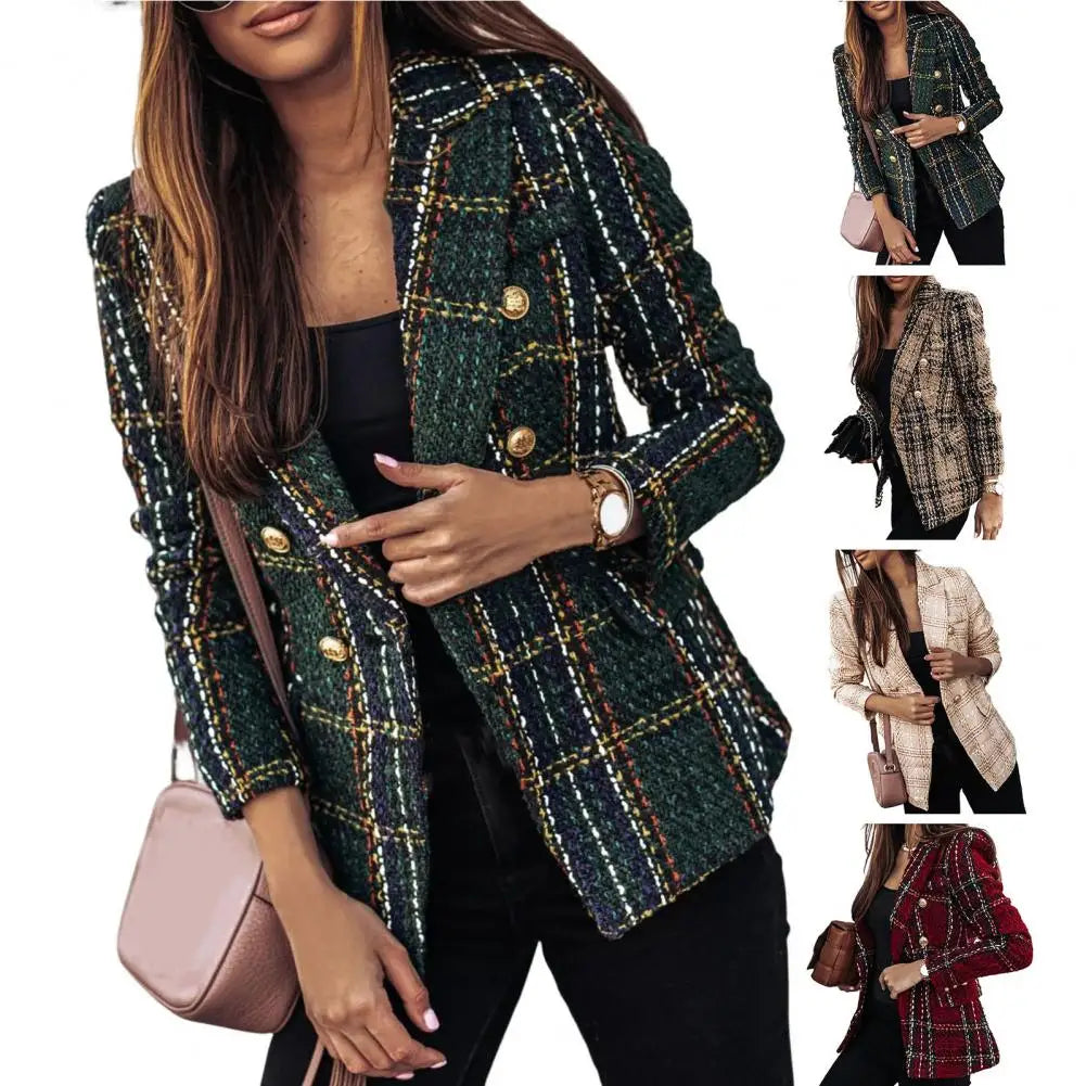 Premium Double-Breasted Tweed Blazer*