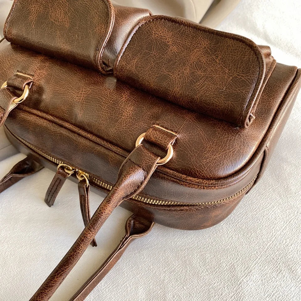 Vintage/Business Shoulder Pu Leather 2 Pocket Chic Female Underarm Bag