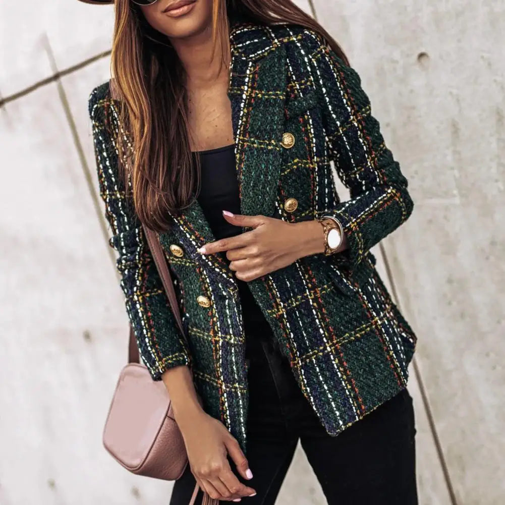 Premium Double-Breasted Tweed Blazer*