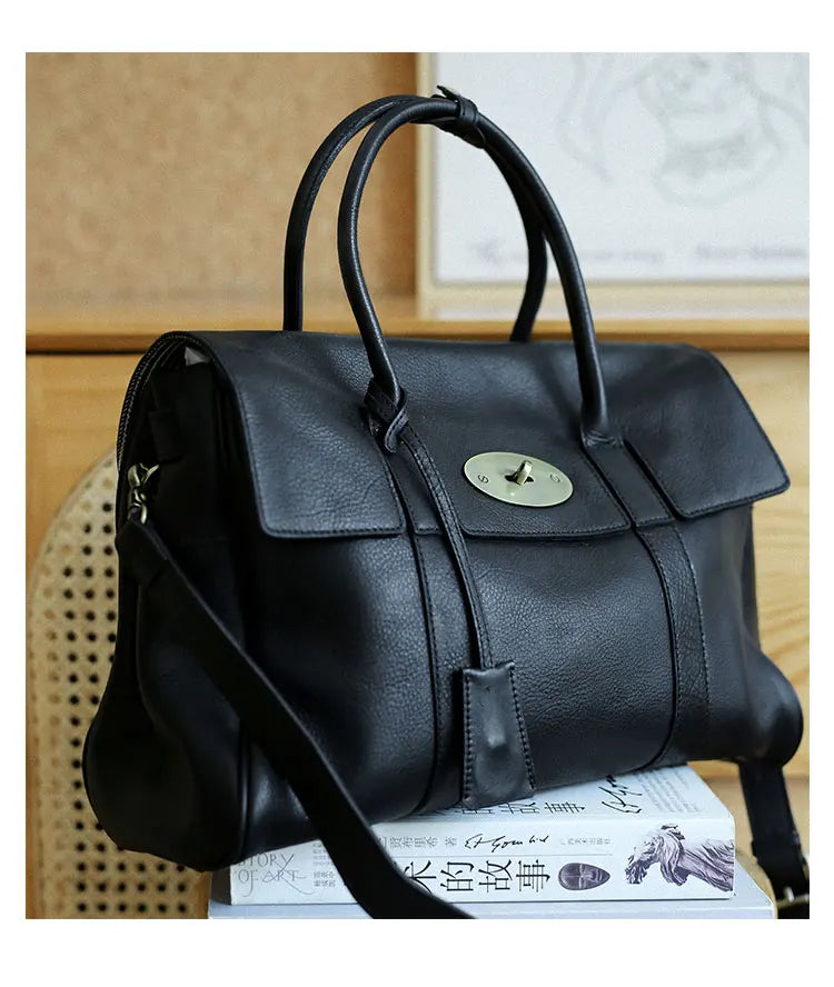 designer handmade genuine leather women large-capacity handbag fashion vintage cowhide multifunctional shoulder crossbody bag