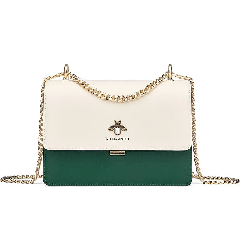 Chain Shoulder Women's  Crossbody Leather Bag (WILLIAMPOLO)