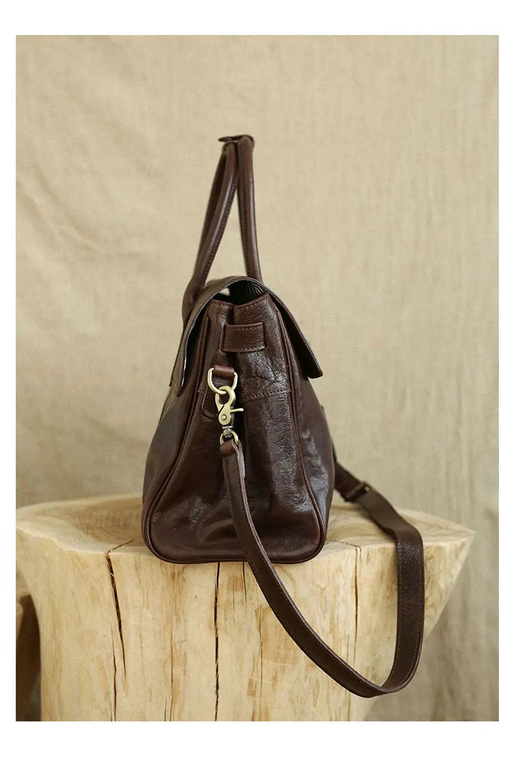 designer handmade genuine leather women large-capacity handbag fashion vintage cowhide multifunctional shoulder crossbody bag