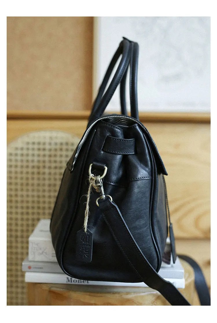 designer handmade genuine leather women large-capacity handbag fashion vintage cowhide multifunctional shoulder crossbody bag