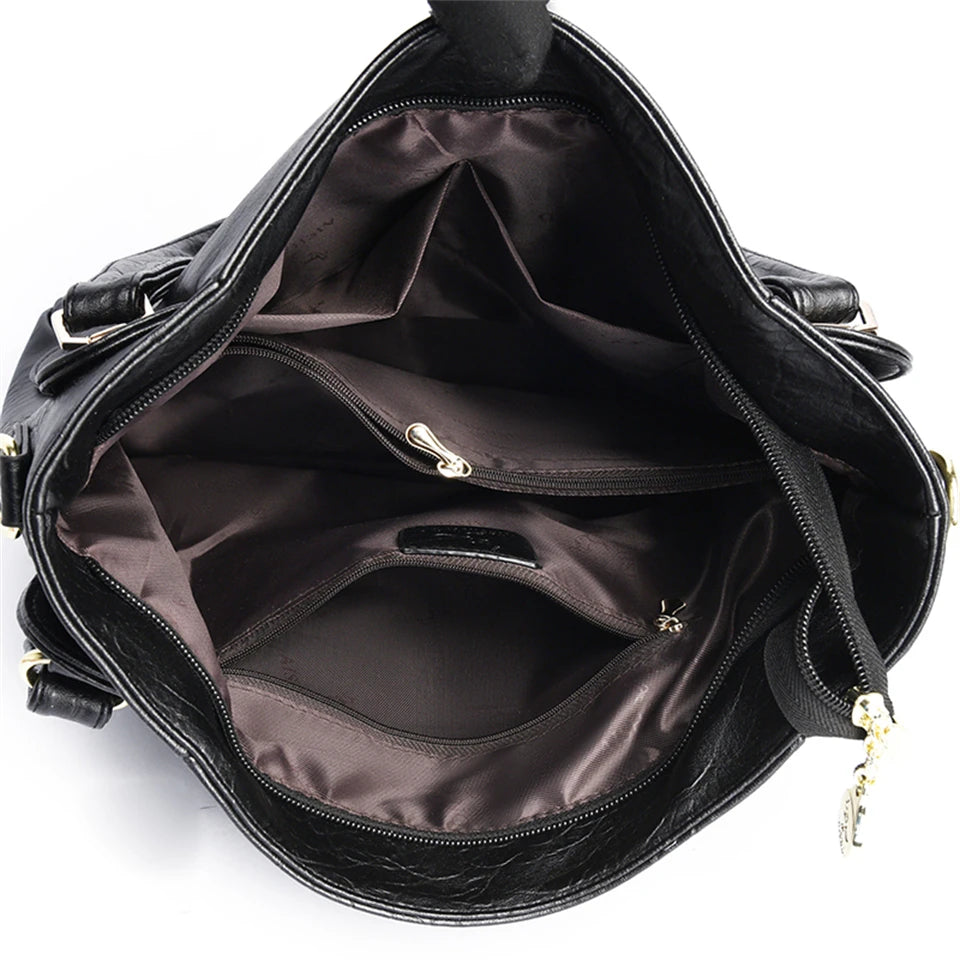 Genuine Soft Leather Shoulder Crossbody Tote Messenger Bag Large Capacity