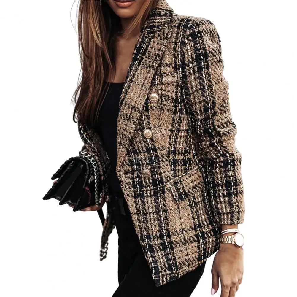 Premium Double-Breasted Tweed Blazer*