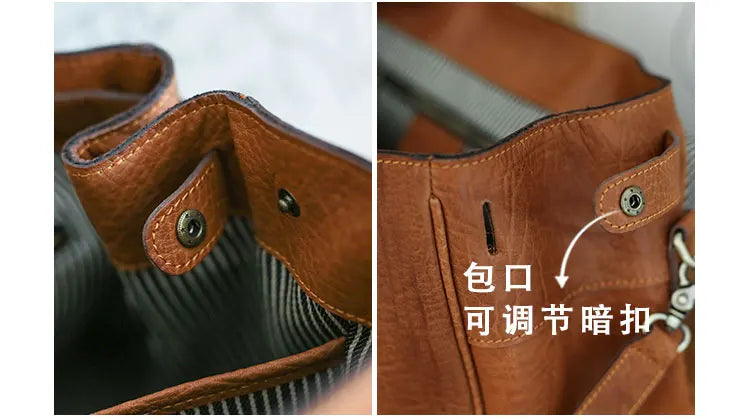 designer handmade genuine leather women large-capacity handbag fashion vintage cowhide multifunctional shoulder crossbody bag