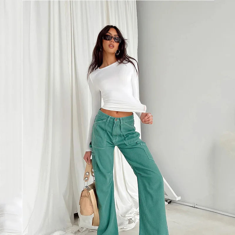 Women Casual Long Sleeve Pullover Shirt |💥 Solid Slim Fit Streetwear Base Tee🙋