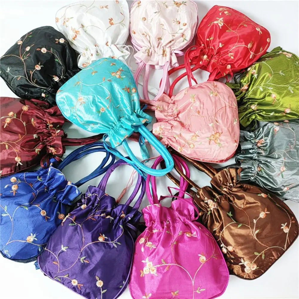Embroidered Flower Handbags Ethnic Style Cosmetic Handbag Purse Top Handle National Style Purse Women