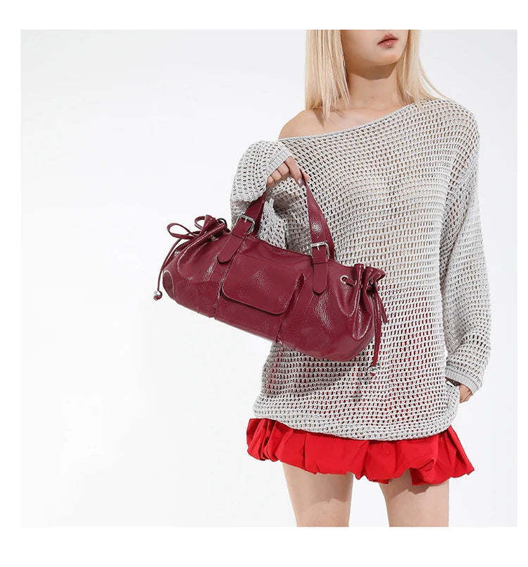 PU Leather Handbag Fashion Solid Vintage & Classic  Crossbody Bag