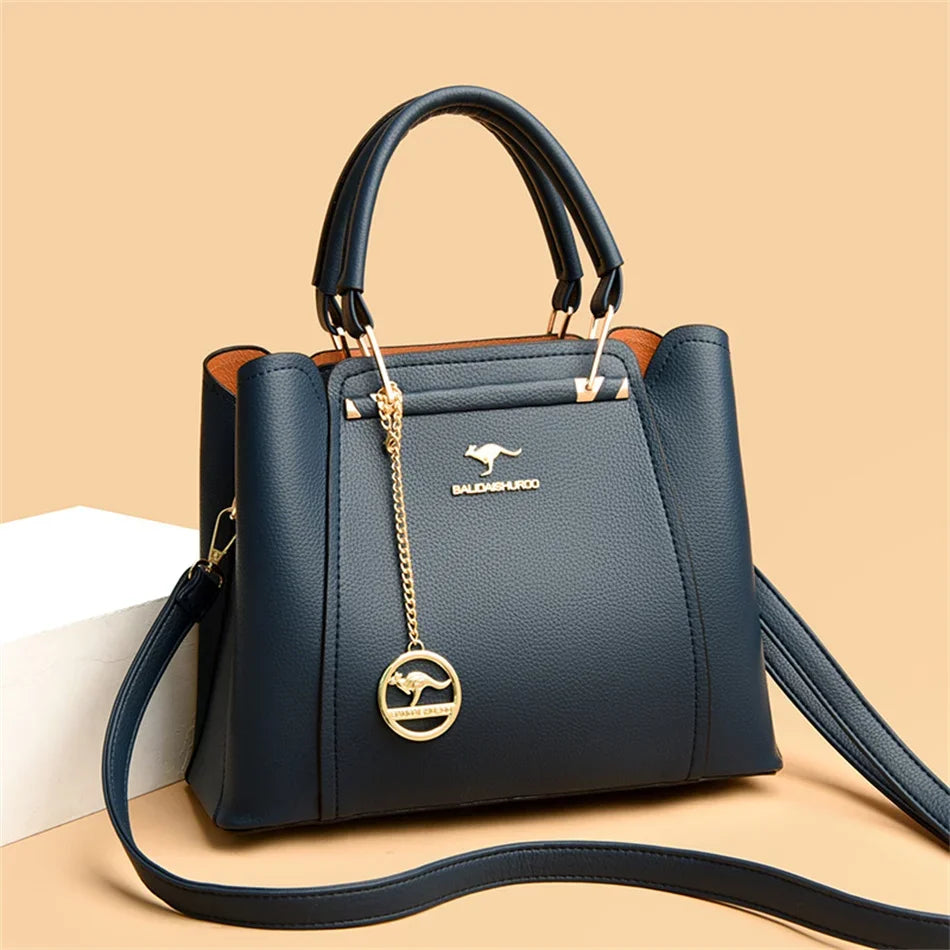 3 Layers Large Capacity Women Tote Bag Soft Leather Luxury Handbags Women Bags Designer Solid Color Crossbody Bag Hand Bags 2025