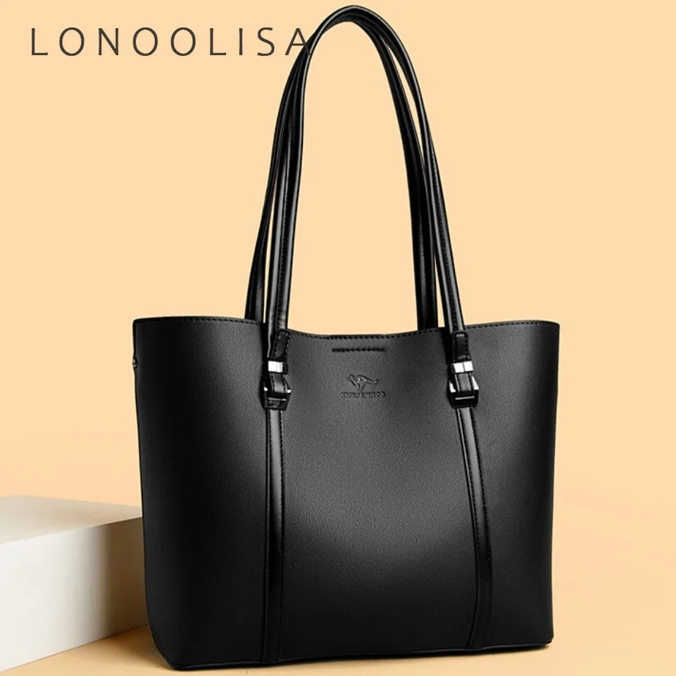 Shopping Bags for Daily Commuting Luxury Shoulder Bags High-End Pu Leather Handbags Caual Tote Hand Bags For Mother Sac New