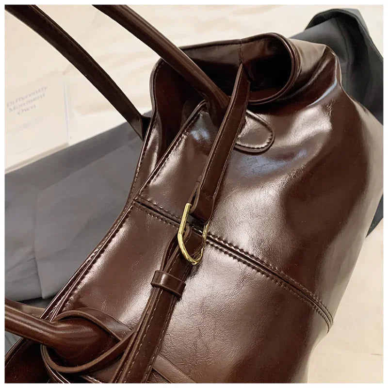 PU Leather Tote Slouchy Hobo Handbag