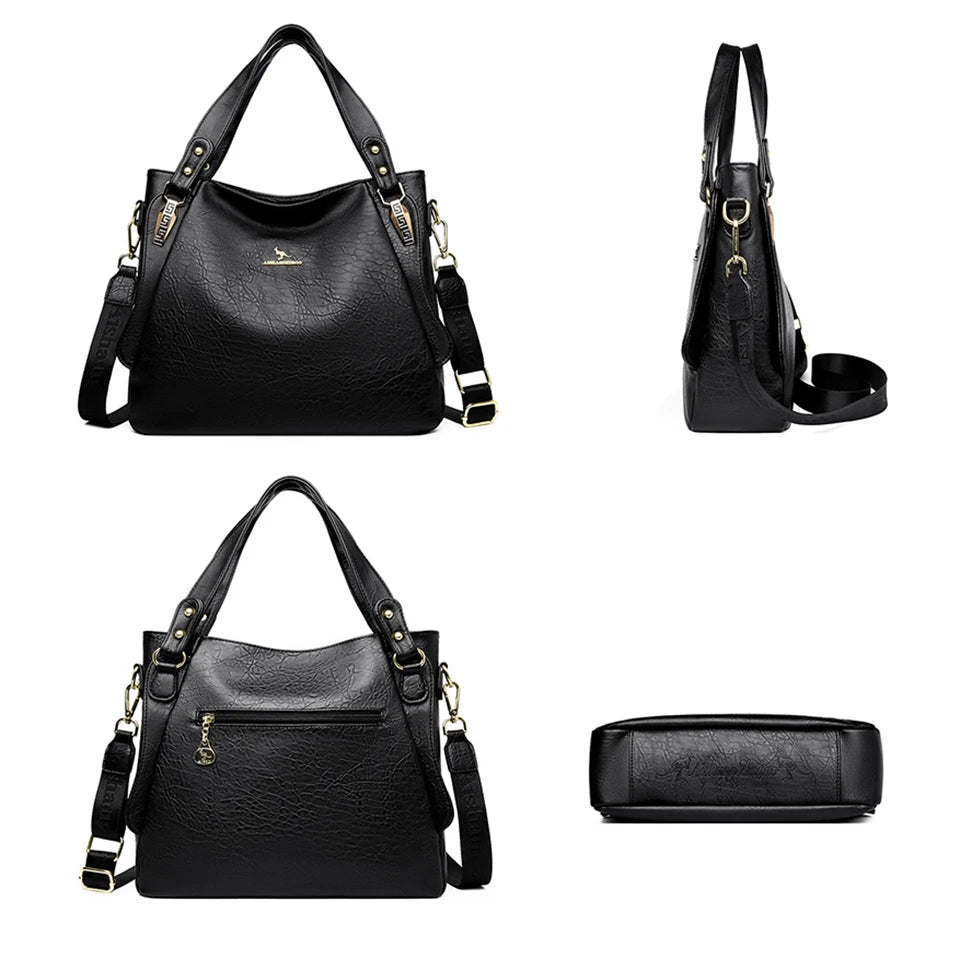 Genuine Soft Leather Shoulder Crossbody Tote Messenger Bag Large Capacity