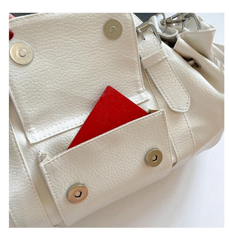 PU Leather Handbag Fashion Solid Vintage & Classic  Crossbody Bag