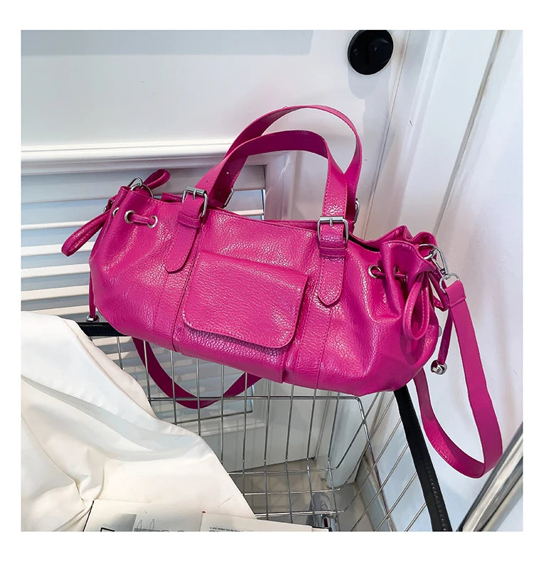 PU Leather Handbag Fashion Solid Vintage & Classic  Crossbody Bag