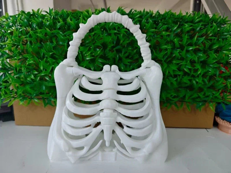 Novelty Skeleton Handbag Gothic Rib Cage Shape Purse, Unique Halloween Party Clutch Bag for Women ,Clutch Bag for Costume Party