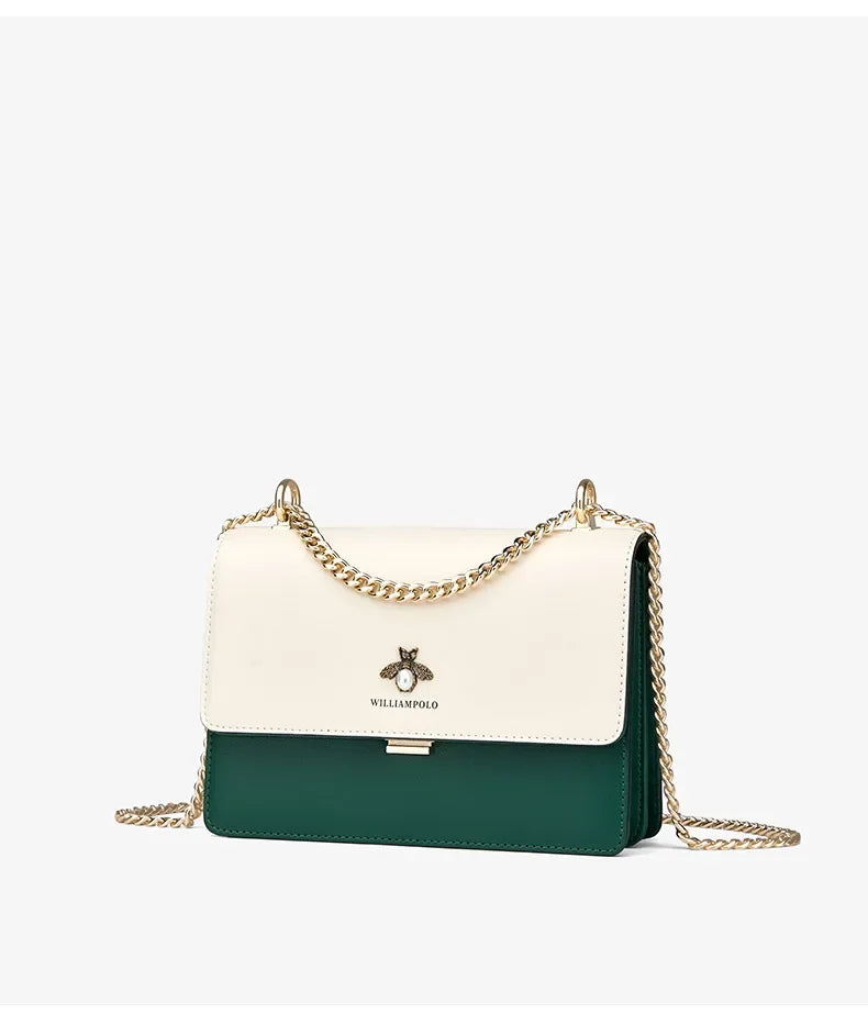 Chain Shoulder Women's  Crossbody Leather Bag (WILLIAMPOLO)