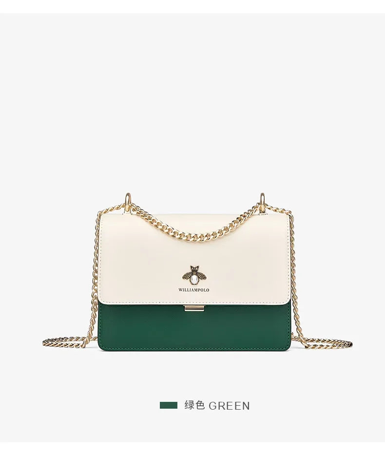 Chain Shoulder Women's  Crossbody Leather Bag (WILLIAMPOLO)